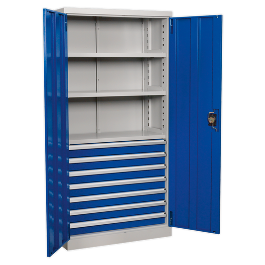 Sealey Cabinet Industrial 7 Drawers 3 Shelf 1800mm Scuff Resistant APICCOMBO7