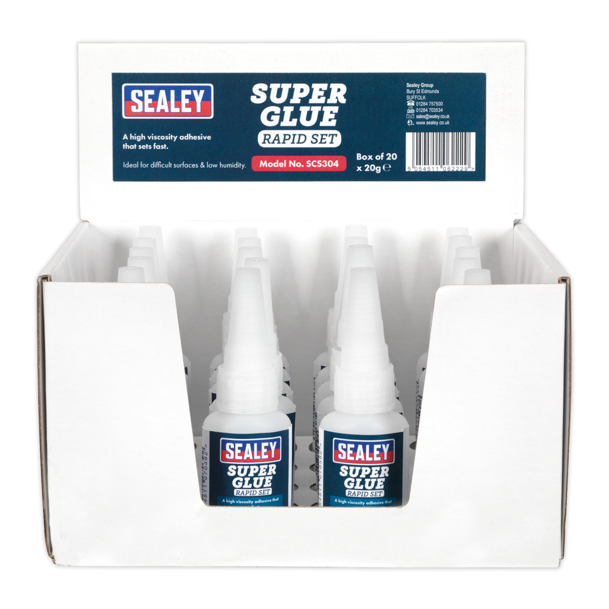 Sealey Super Glue Rapid Set High Viscosity Adhesive 20g Pack of 20 SCS304