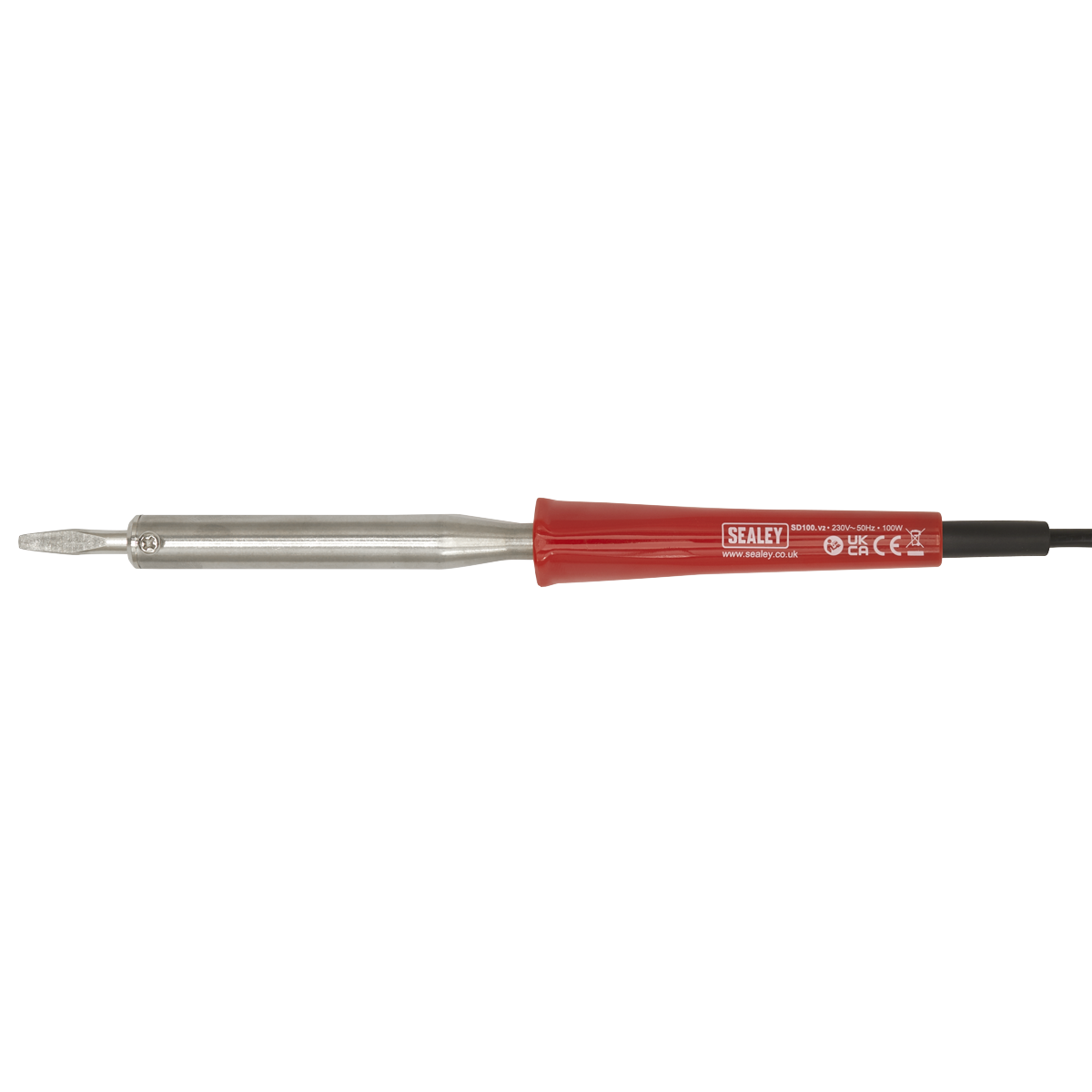 Sealey Soldering Iron With Cool Grip Handle 1.5m Cable 100W/230V Red SD100