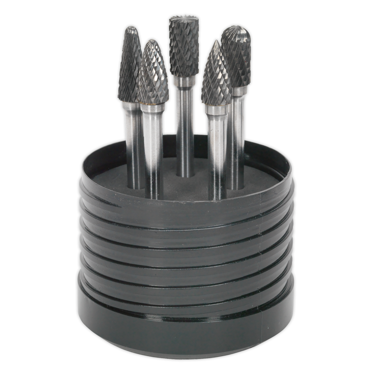 Sealey Rotary Burr Set Tungsten Carbide 5 Piece 65mm Universal - Silver SDBK5