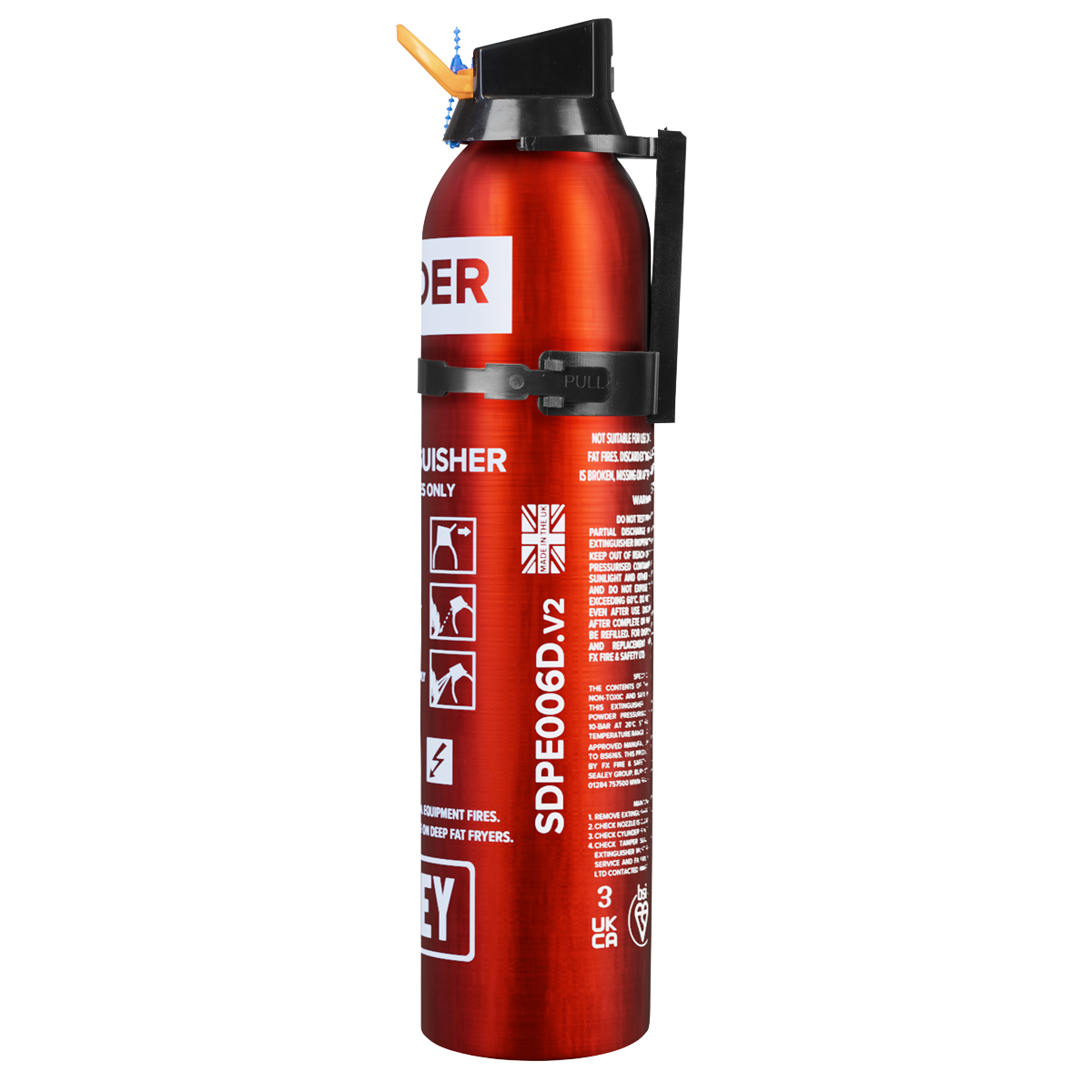 Sealey 0.6kg Dry Powder Fire Extinguisher Lightweight - Disposable SDPE006D
