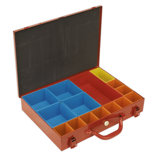 Sealey Metal Case Tool Box Durable With 15 Storage Removable Bins  APMC15