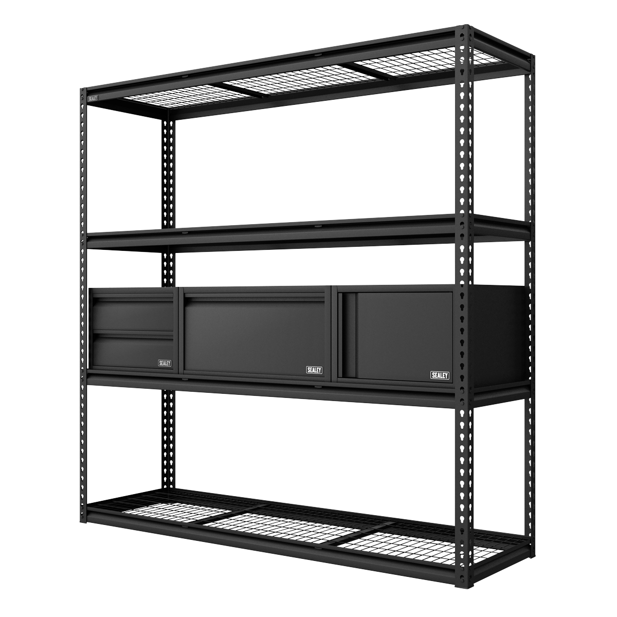 Sealey Heavy-Duty Modular Racking Kit With 3 Storage Units Heavy Duty APMRCOMBO1