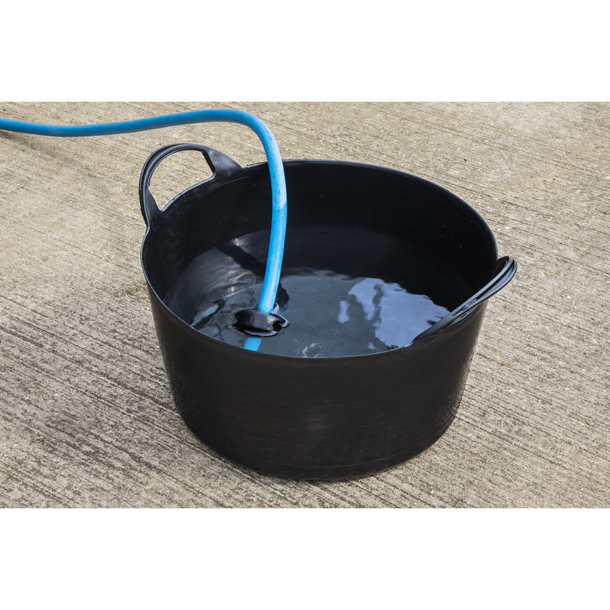Sealey 30L Heavy Duty Flexi Tub Bucket 30 Litre Black Plastic Handle SFT30
