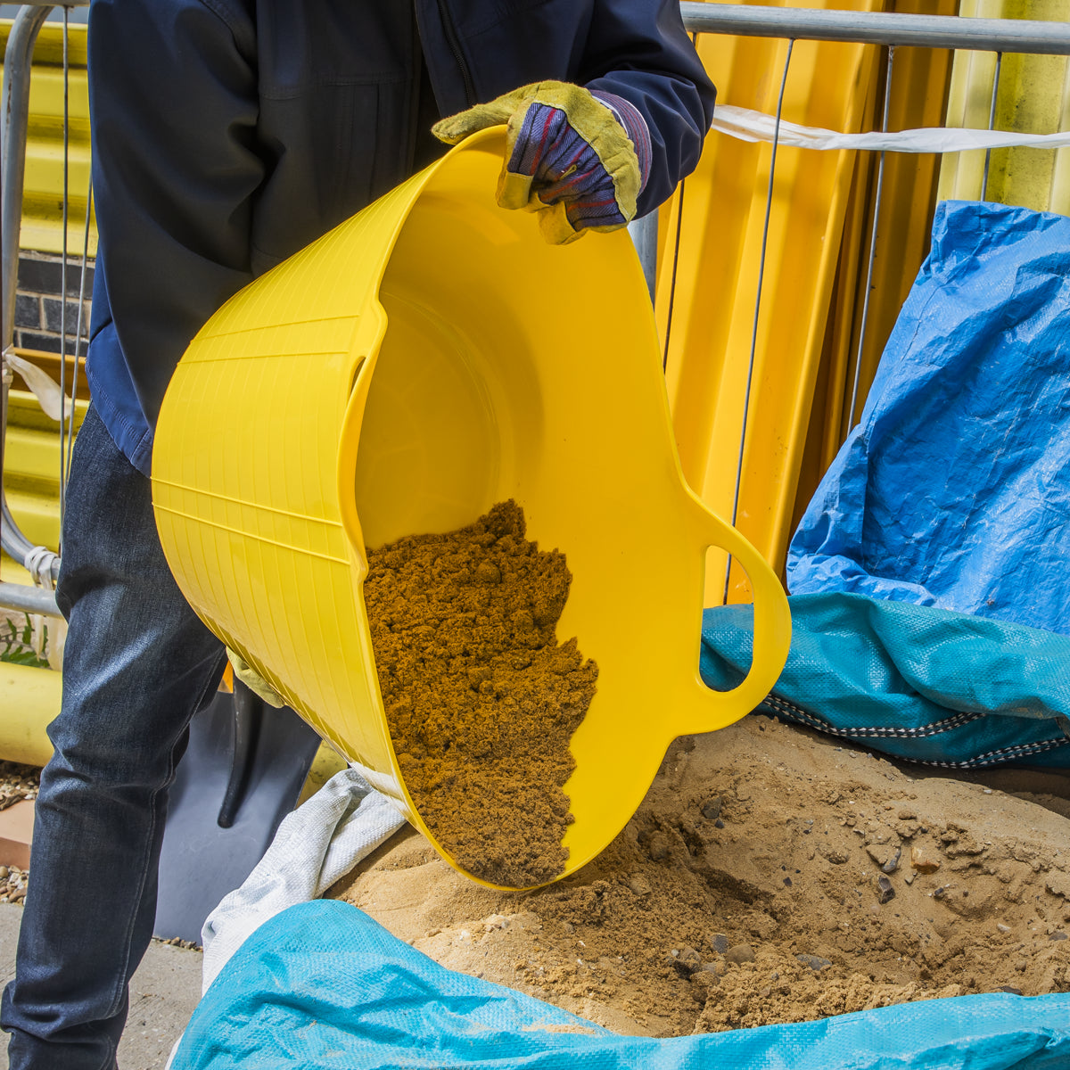 Sealey Heavy Duty 40L Flexi Tub With Strong Carry Handles 40 Litre Yellow SFT40Y