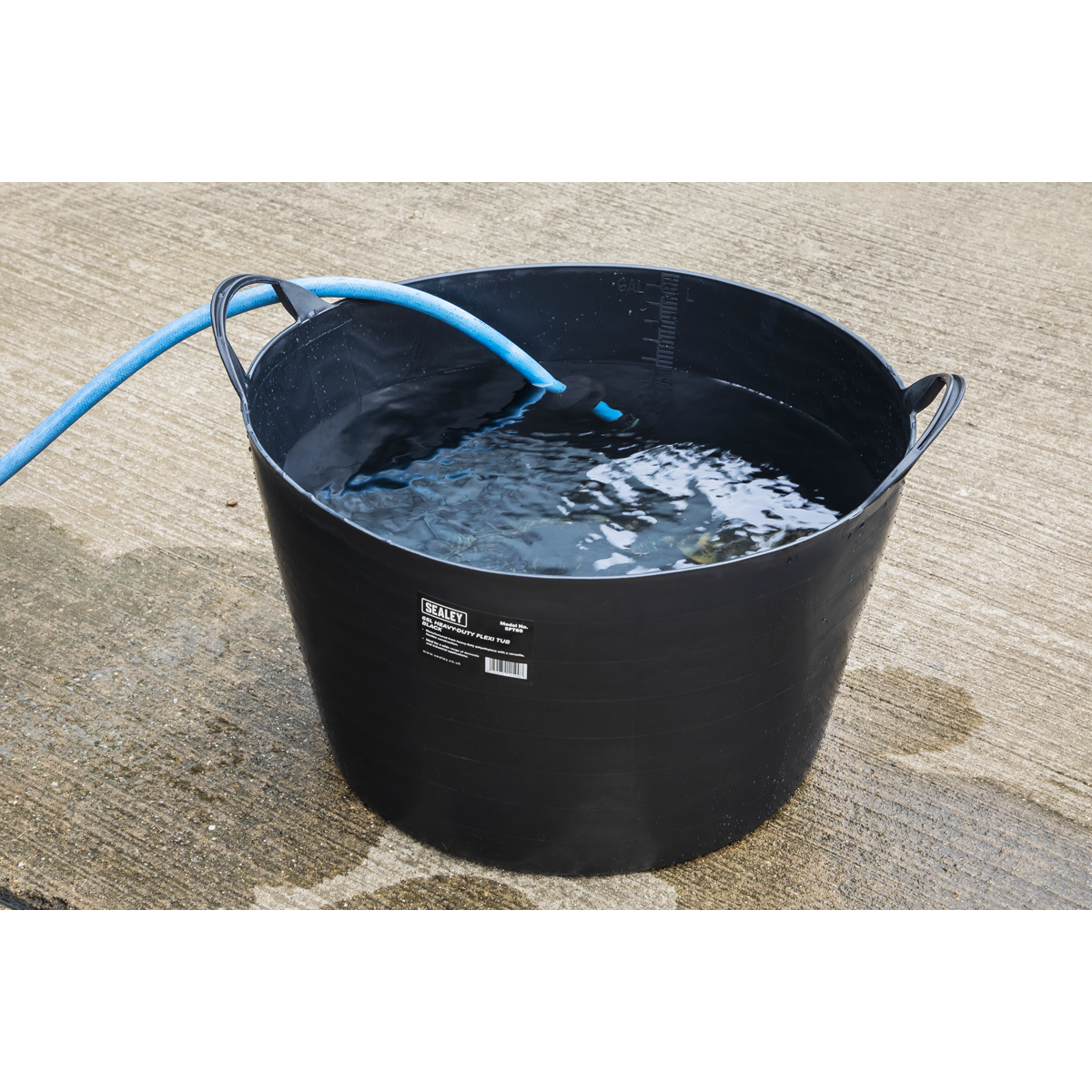 Sealey 65L Heavy Duty Flexi Tub Bucket 65 Litre Black Plastic Handle SFT65