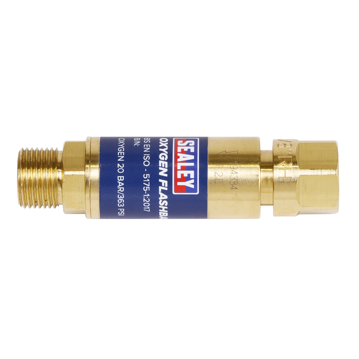 Sealey Flash Back Arrestor Oxygen With Thermal Cut Off Colour Coded SGA3/FBA