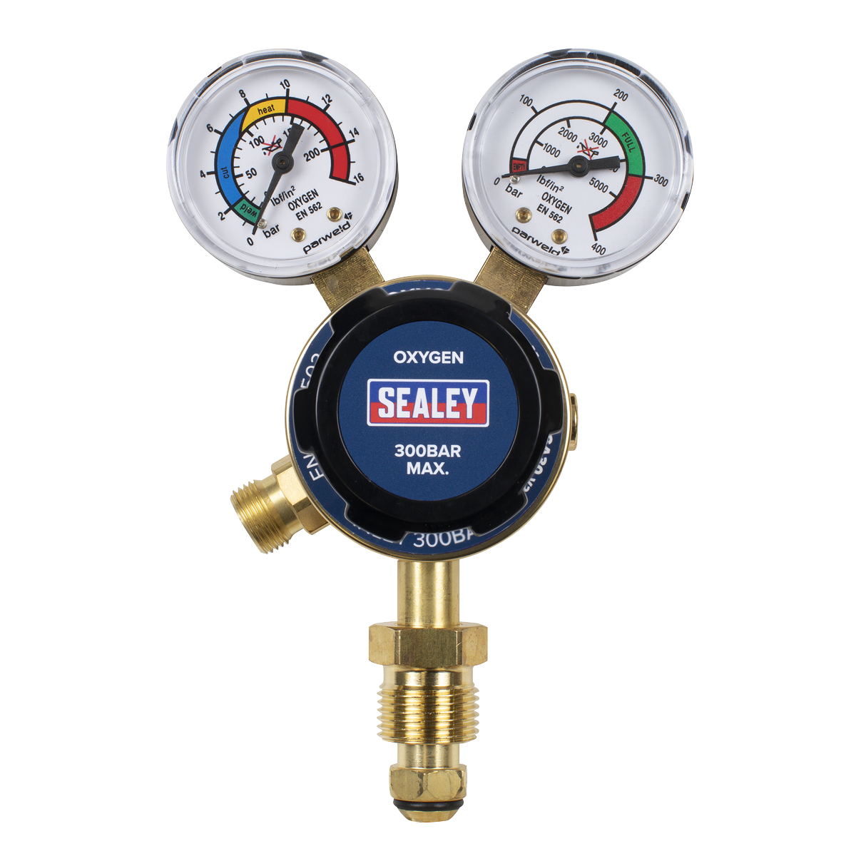 Sealey Oxygen Regulator With Bottle And Working Pressure Displays SGA30