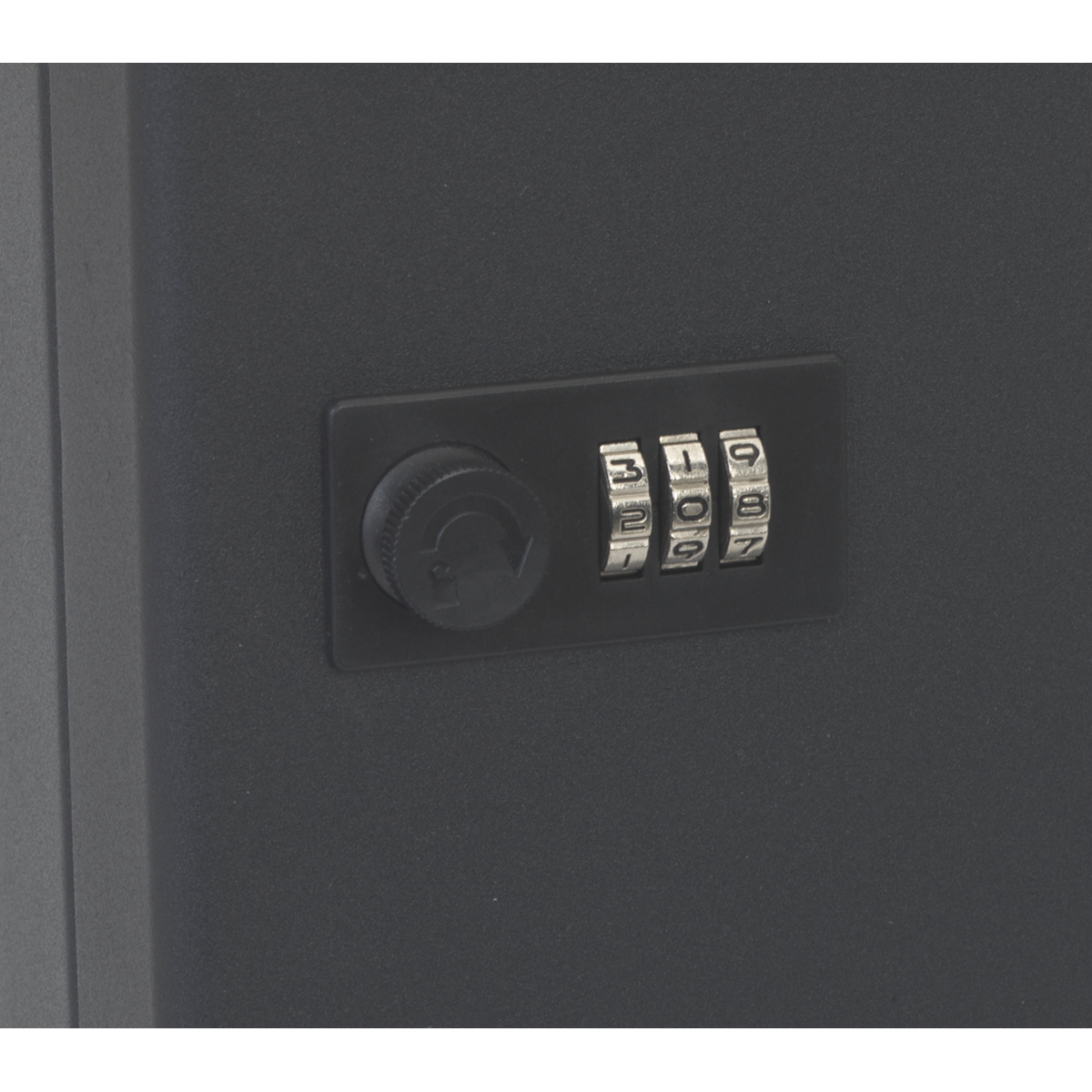 Sealey Key Cabinet With Piano Hinged Door 20 Key Tumbler Lock Black SKC820