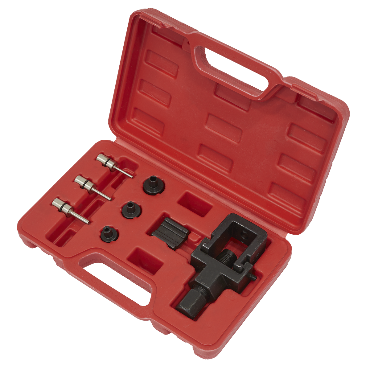 Sealey Motorcycle Chain Splitter/Riveting Tool Set - Heavy Duty Black SMC4