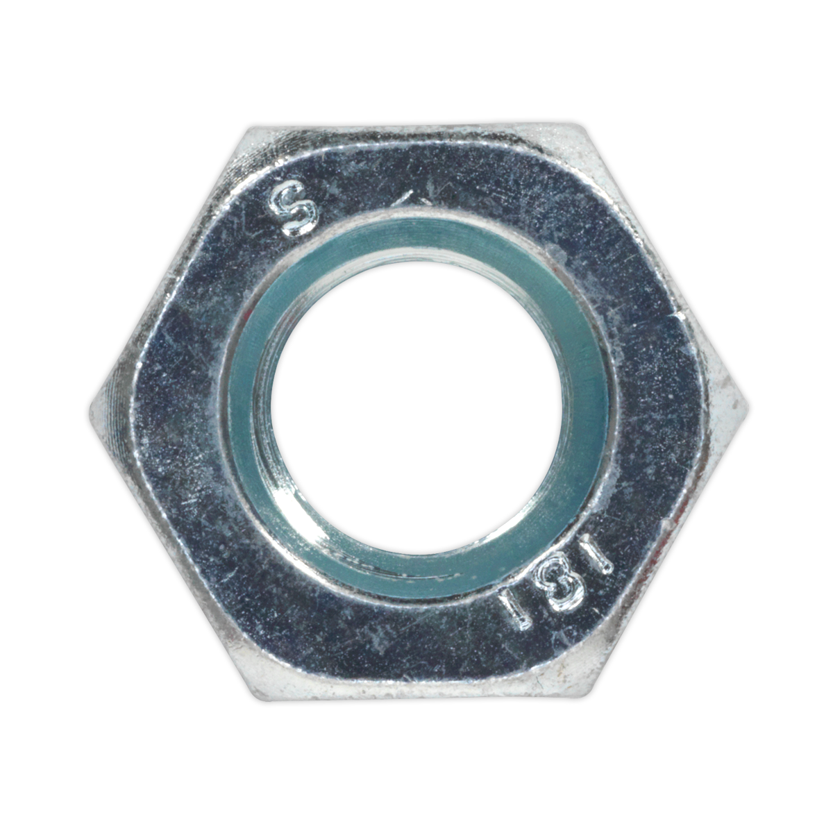 Sealey Steel Nut M10 Zinc DIN 934 Pack of 100 Pieces Metric Hex With Bag SN10
