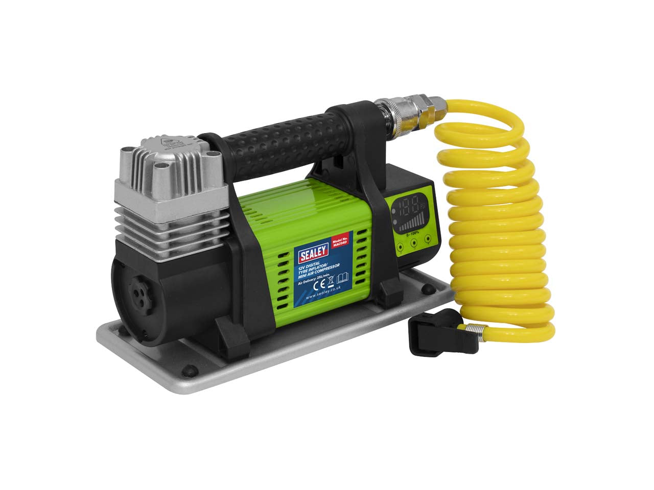 Sealey 12V Digital Tyre Inflator Mini Air Compressor With 2m Hose MAC04D