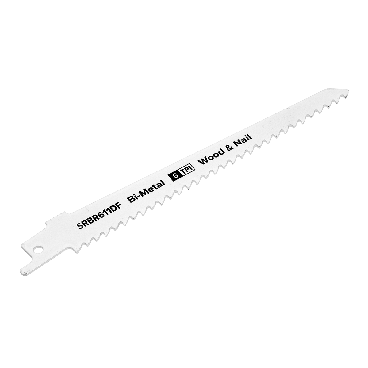 Sealey 150mm 6 TPI Reciprocating Saw Blade Wood Nail  Pack of 5 Pieces SRBR611DF
