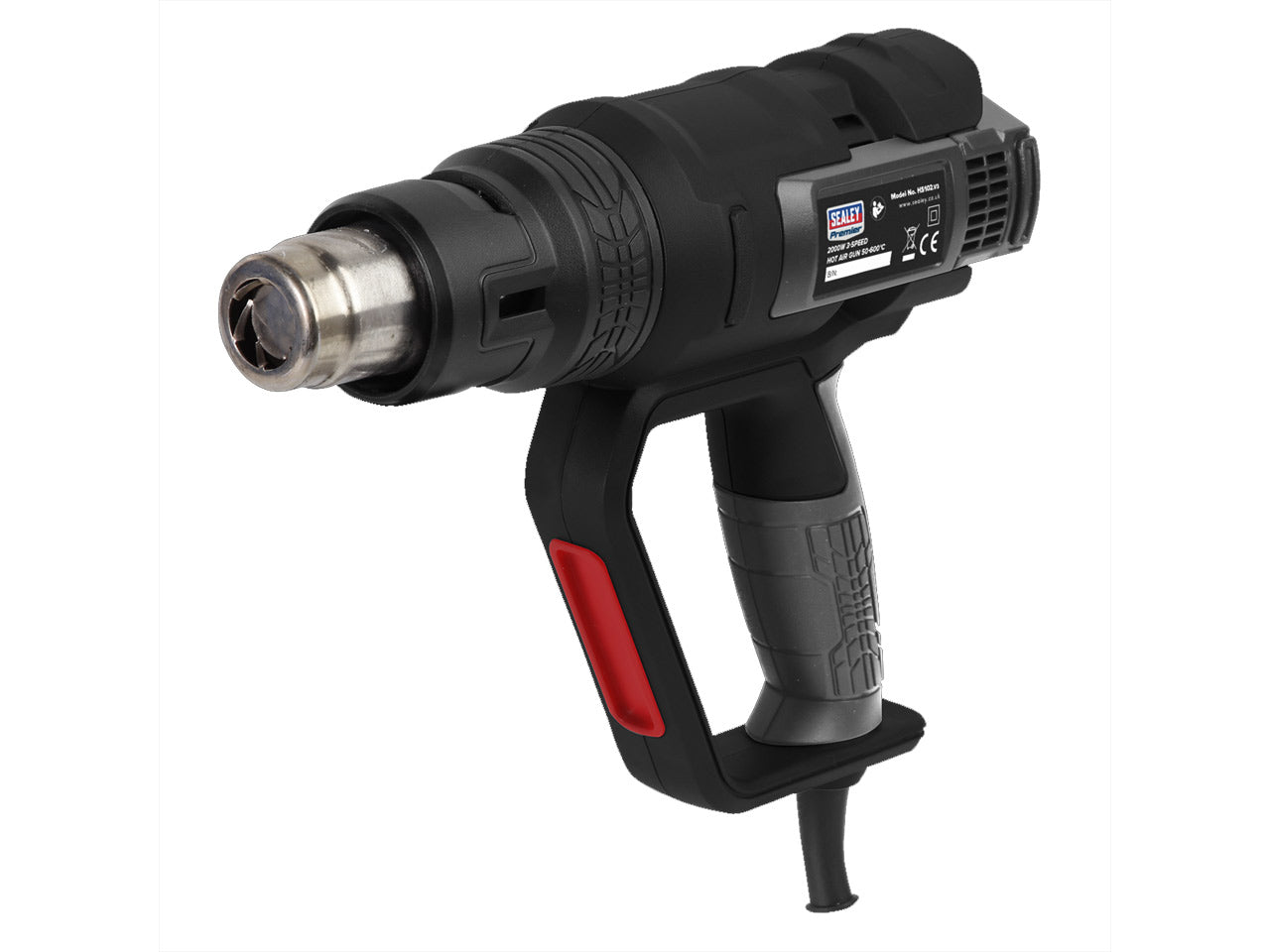 Sealey Hot Air Gun 2000W 3-Speed 50-600°C Variable Heat 3-Pin Plug HS102
