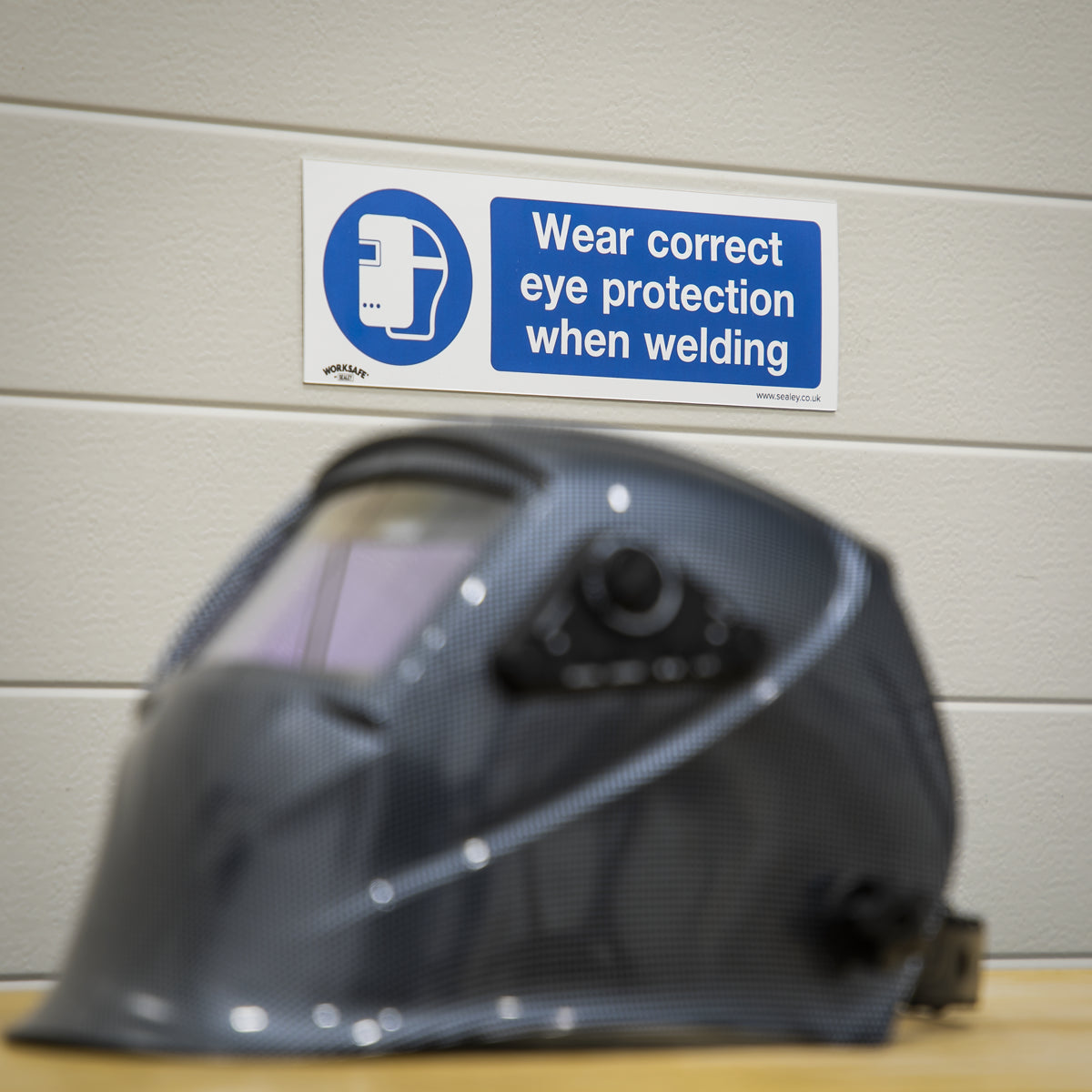 Sealey Mandatory Safe Sign Wear Eye Protection When Welding Rigid Plastic SS54P1