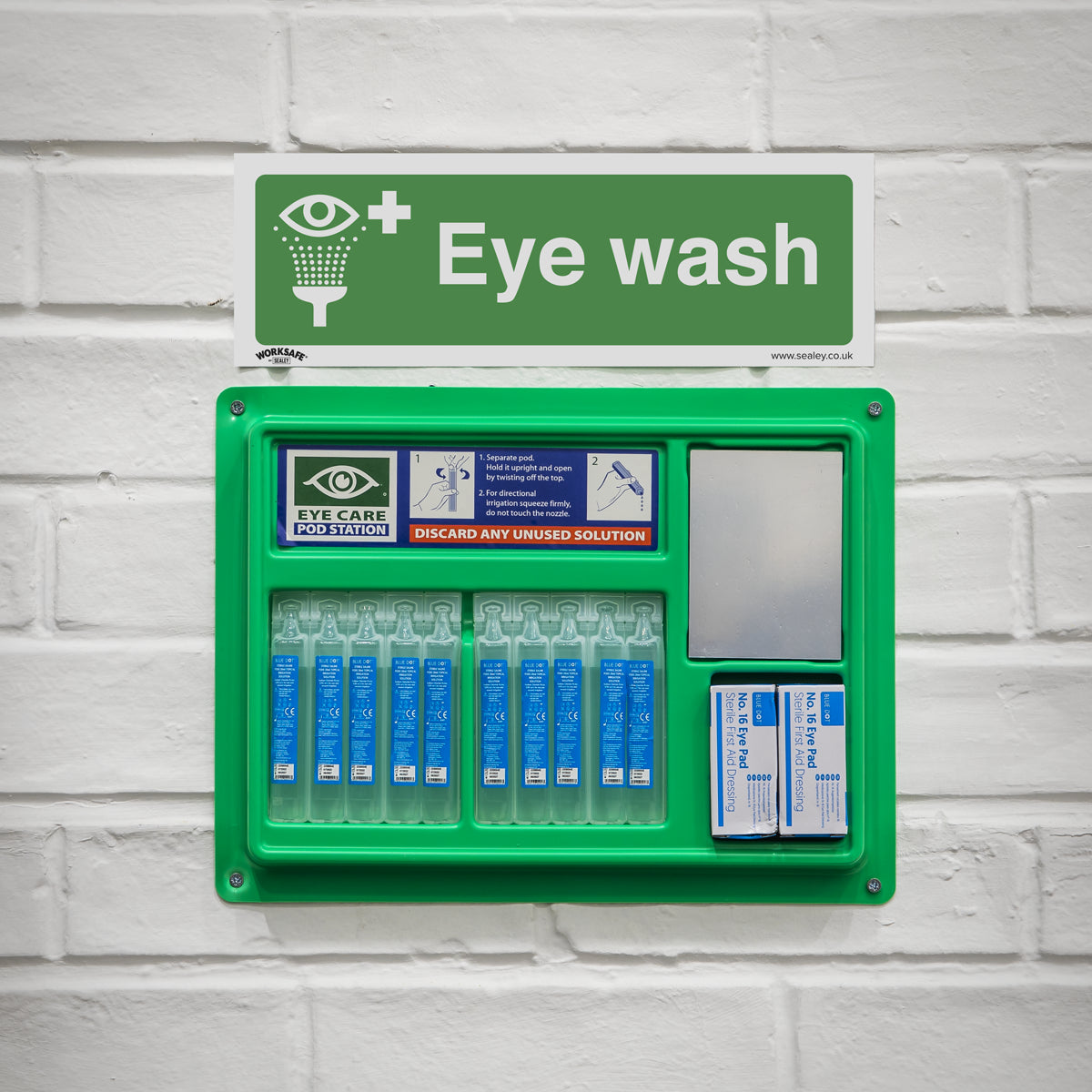 Sealey Safe Conditions Safety Sign Eye Wash Rigid Plastic 300 x 100mm SS58P1