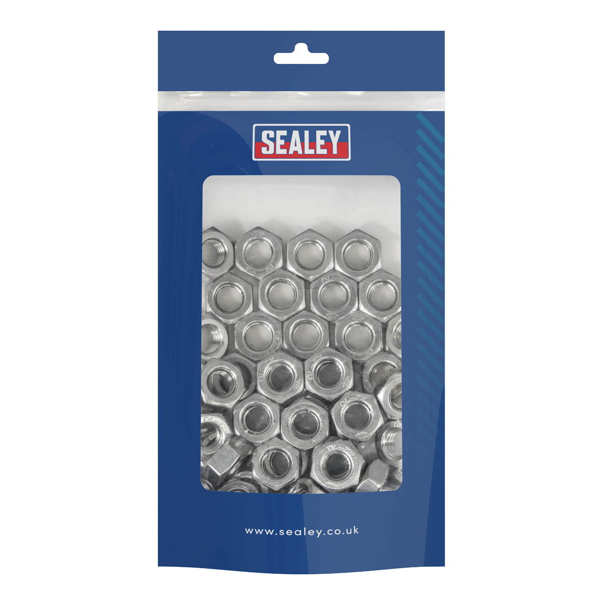 Sealey Stainless Steel Nut DIN 934 M10 A2 Stainless Steel 50 Pieces SSN10