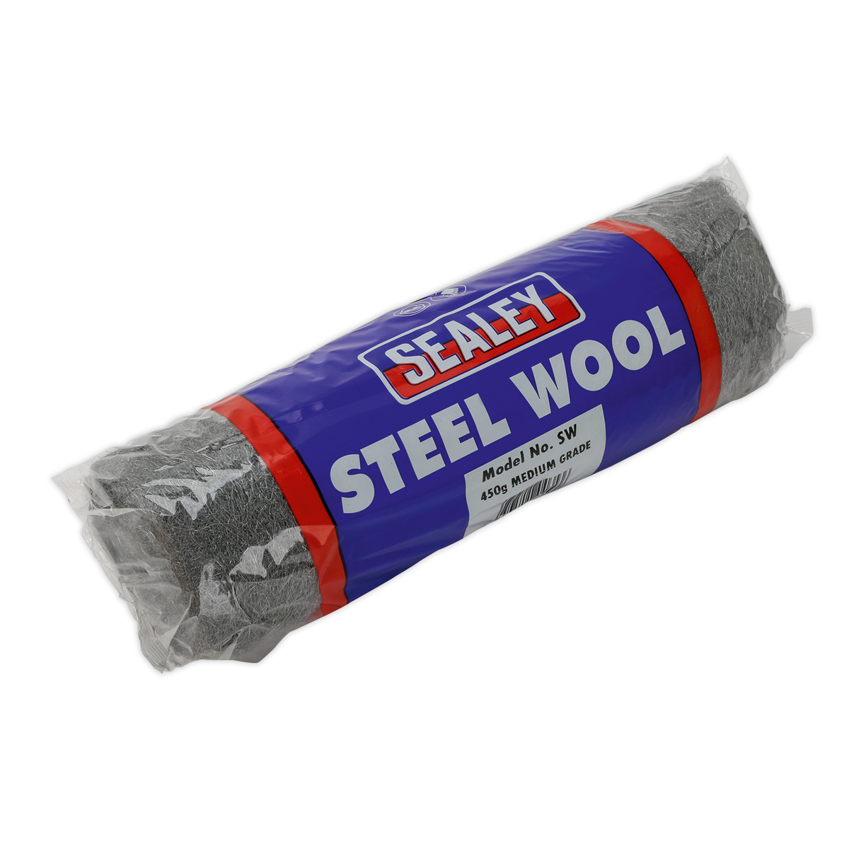 Sealey Quality Steel Wool No 1 Medium Grade Supplied in 450g Roll - Silver SW1
