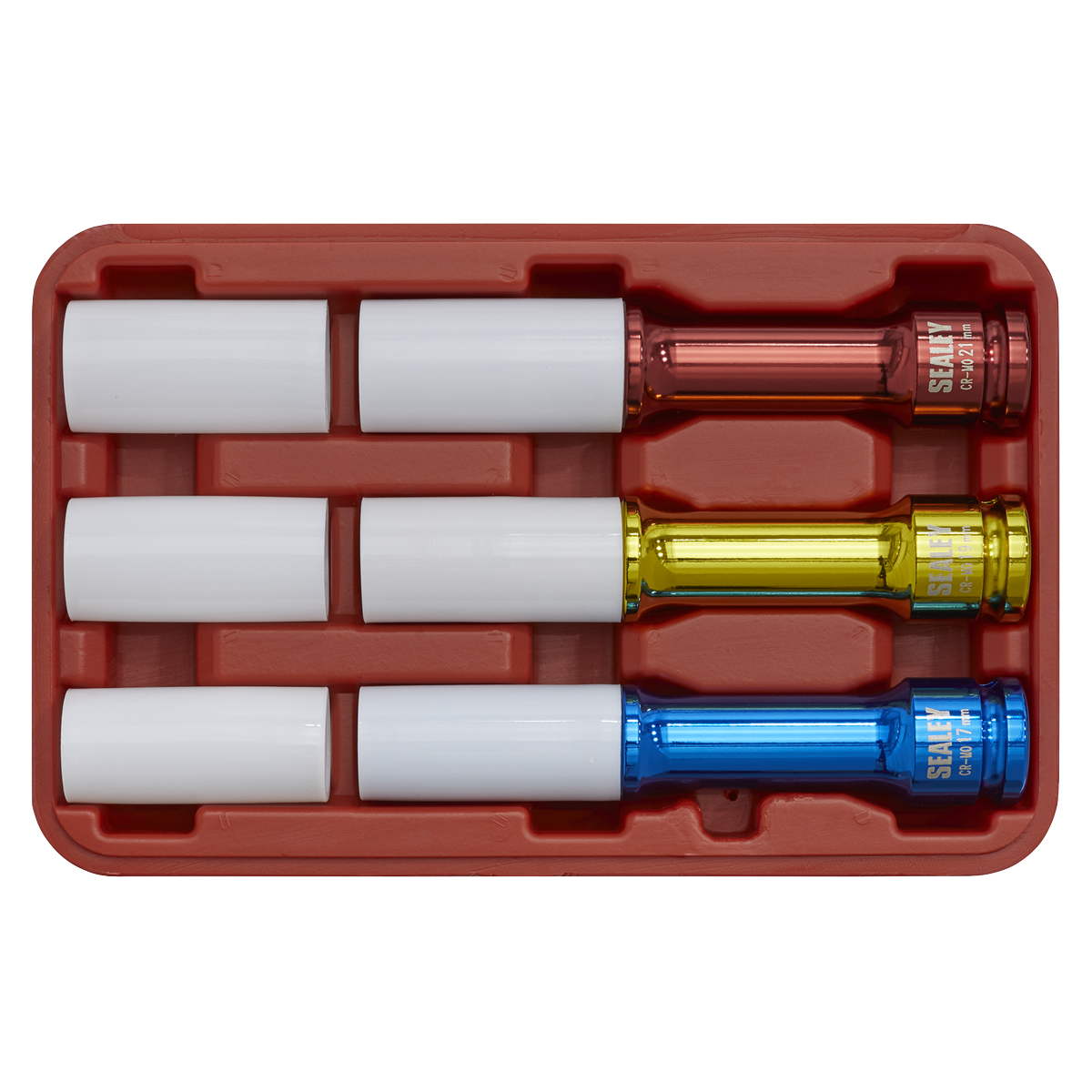 Sealey Alloy Wheel Deep Impact Socket Set 3 Pieces 1/2" Square Drive SX031D