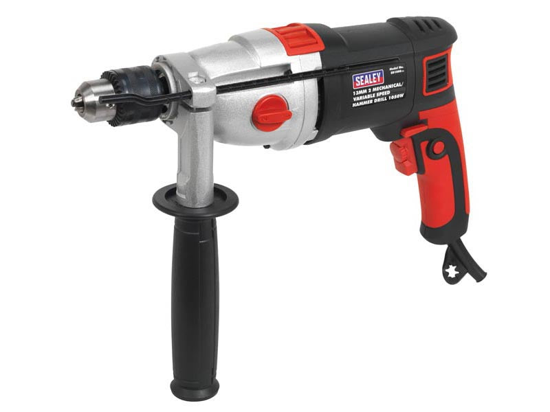 Sealey Ø13mm 2 Mechanical/Variable Speed Hammer Drill Side Handle 1050W SD1000