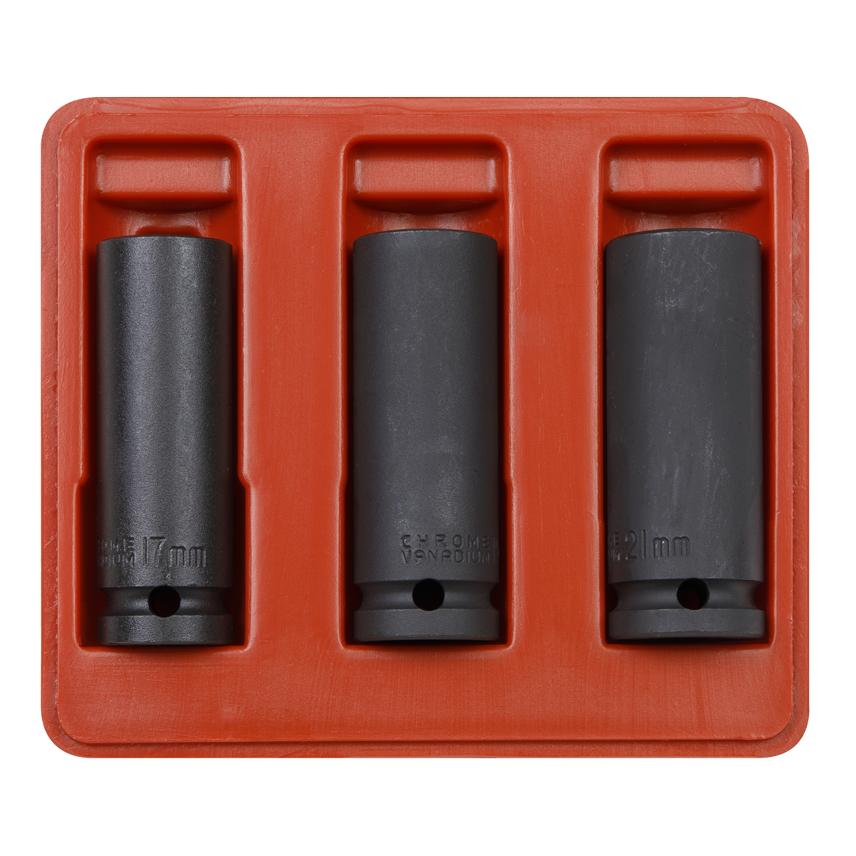 Sealey WallDrive Impact Socket Set 3 Pieces Deep 1/2" Square Drive Tool SX043