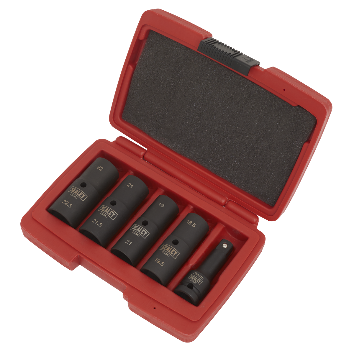 Sealey 80mm 1/2" Square Drive Double Ended Impact Socket Set 5 Pieces SX1820