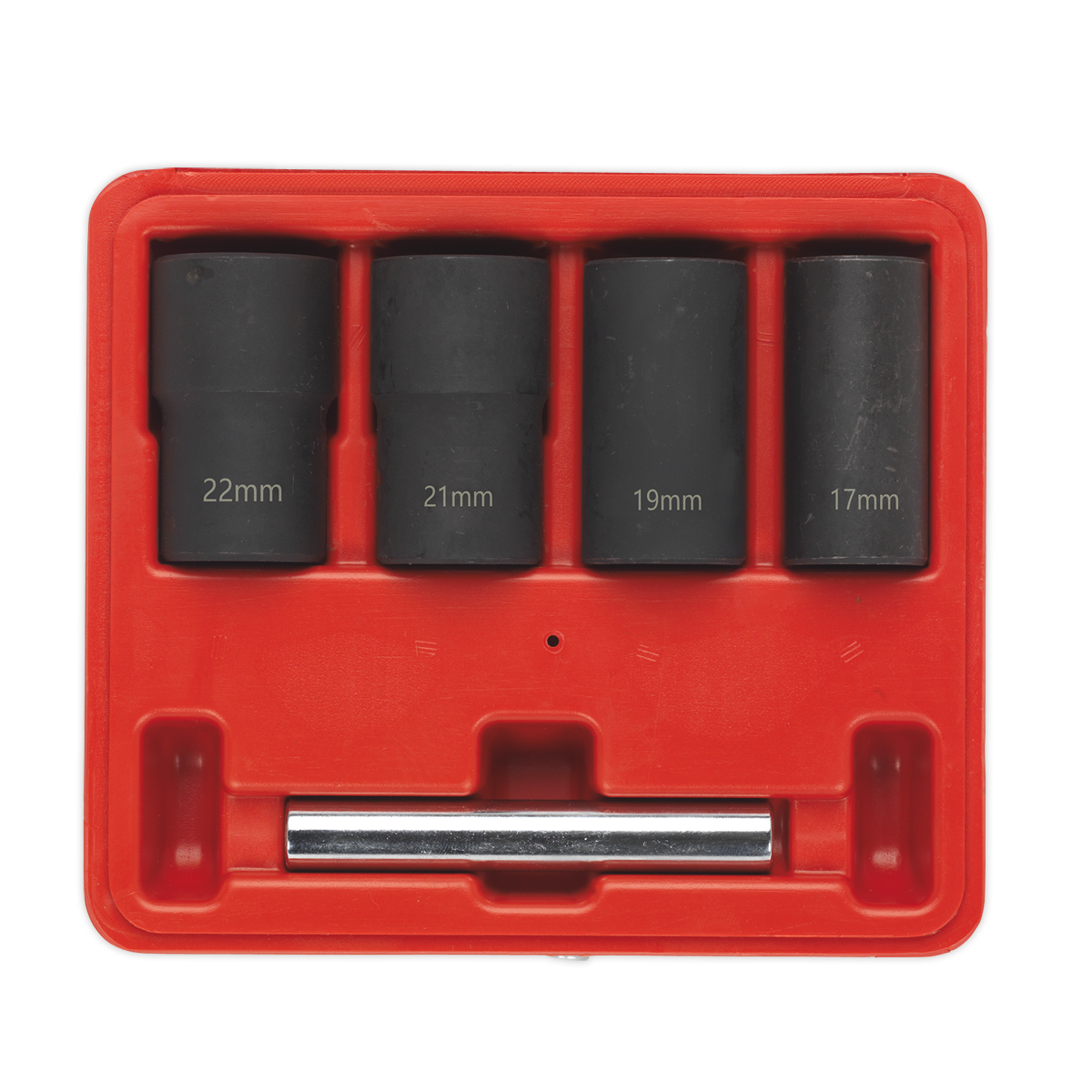 Sealey Locking Wheel Nut Removal Set 17mm 19mm 21mm 22mm 1/2" Square Drive SX201