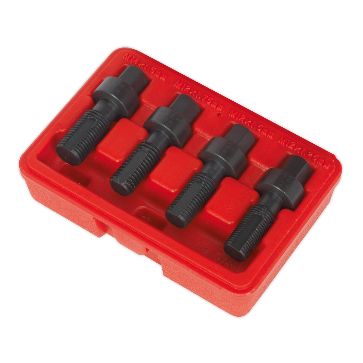 Sealey Wheel Bolt Thread Chasers M12 & M14 + Case For 12mm Socket Spanner SX205