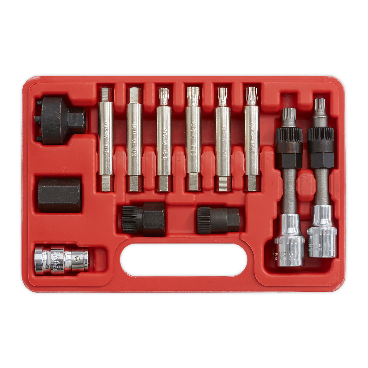 Sealey Alternator Freewheel Removal Set With Combined Socket Bits 13 Piece SX401