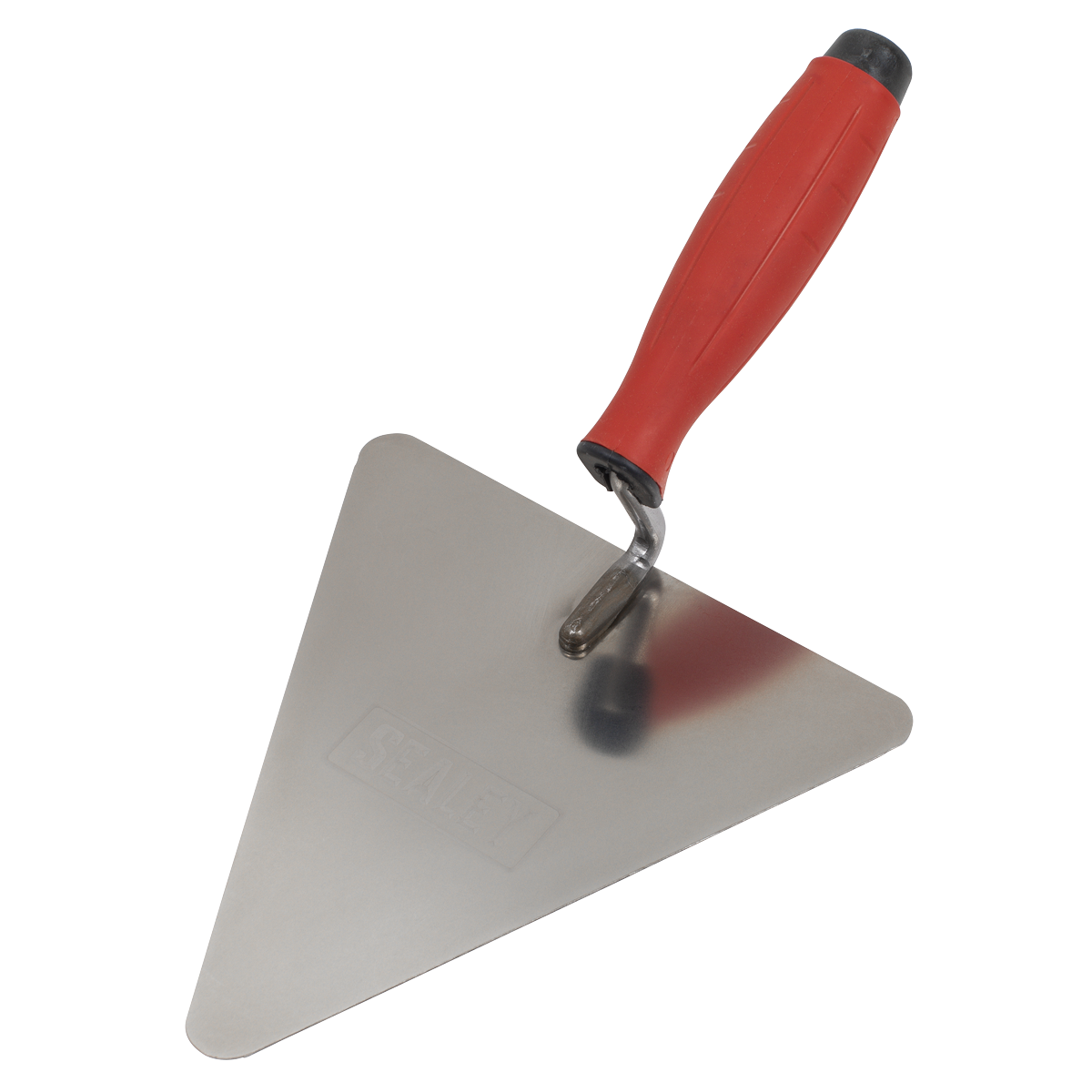Sealey Stainless Steel Triangular Brick Trowel Rubber Handle 180mm Soft Grip