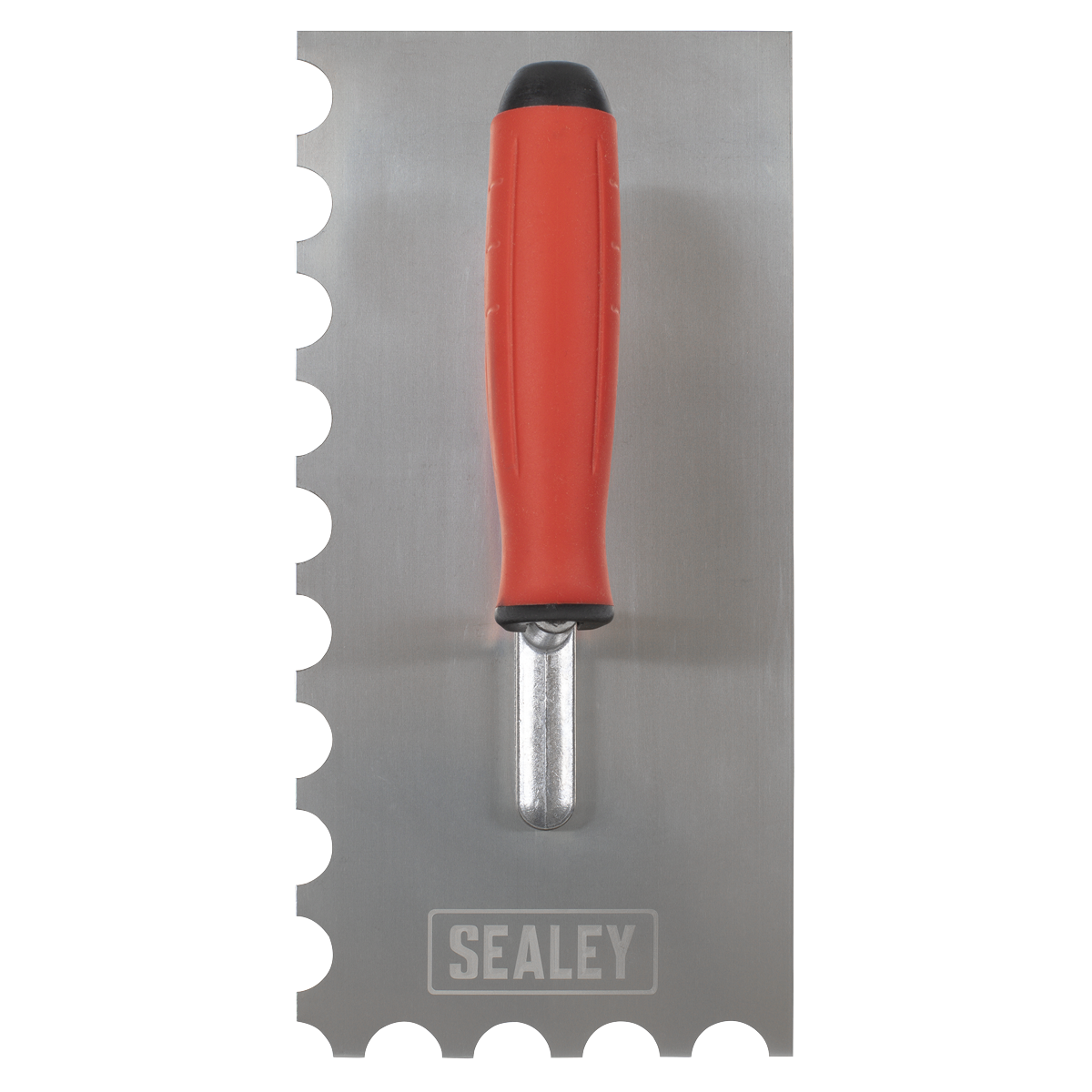 Sealey Stainless Steel 270mm Semicircle Tooth Trowel Rubber Handle Aluminium