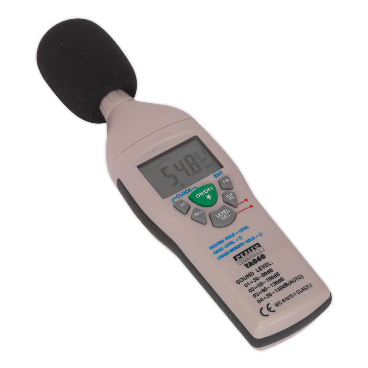 Sealey Sound Level Meter Bar Graph With Backlight Powered By 9V Battery TA060
