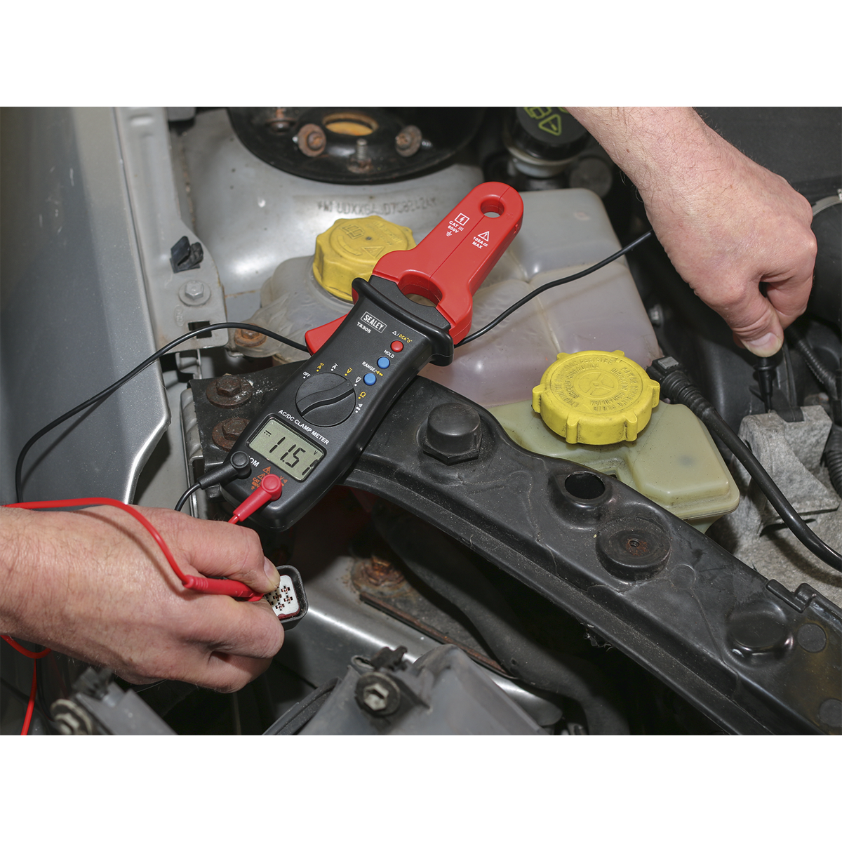 Sealey AC/DC Automotive Electrician Clamp Meter & Multimeter Red/Black TA305