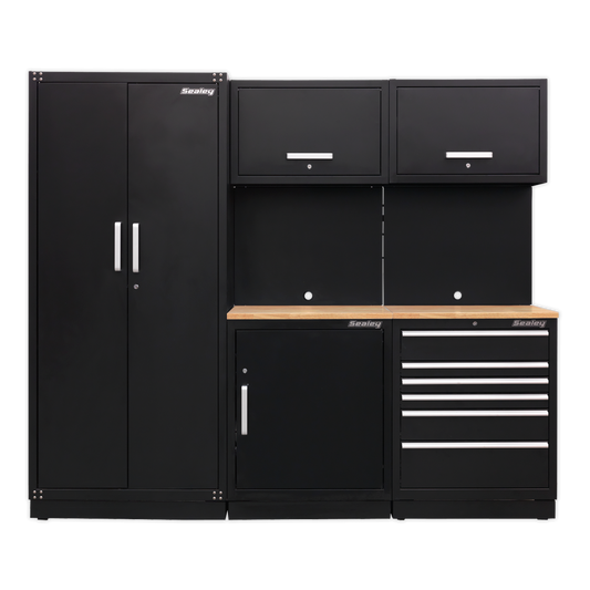 Sealey Modular Storage System Combo Oak Heavy Duty Worktop Black APMSCOMBO1W
