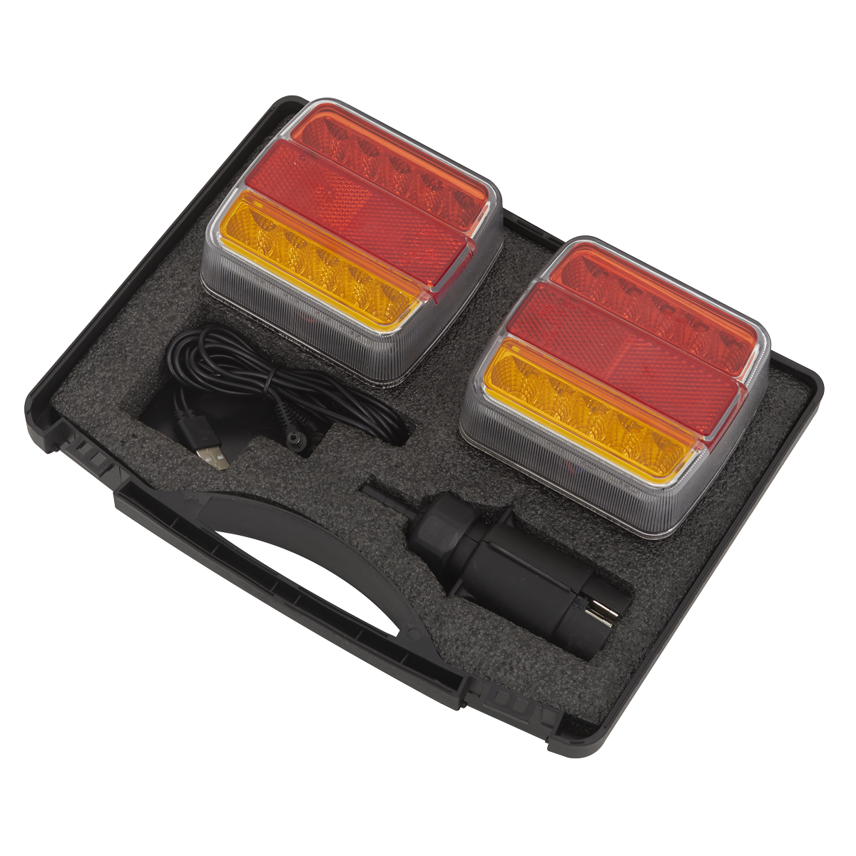 Sealey Wireless LED Trailer Tail Light Lamp Set 7-Pin EU Plug 2 Pieces TB18LEDW