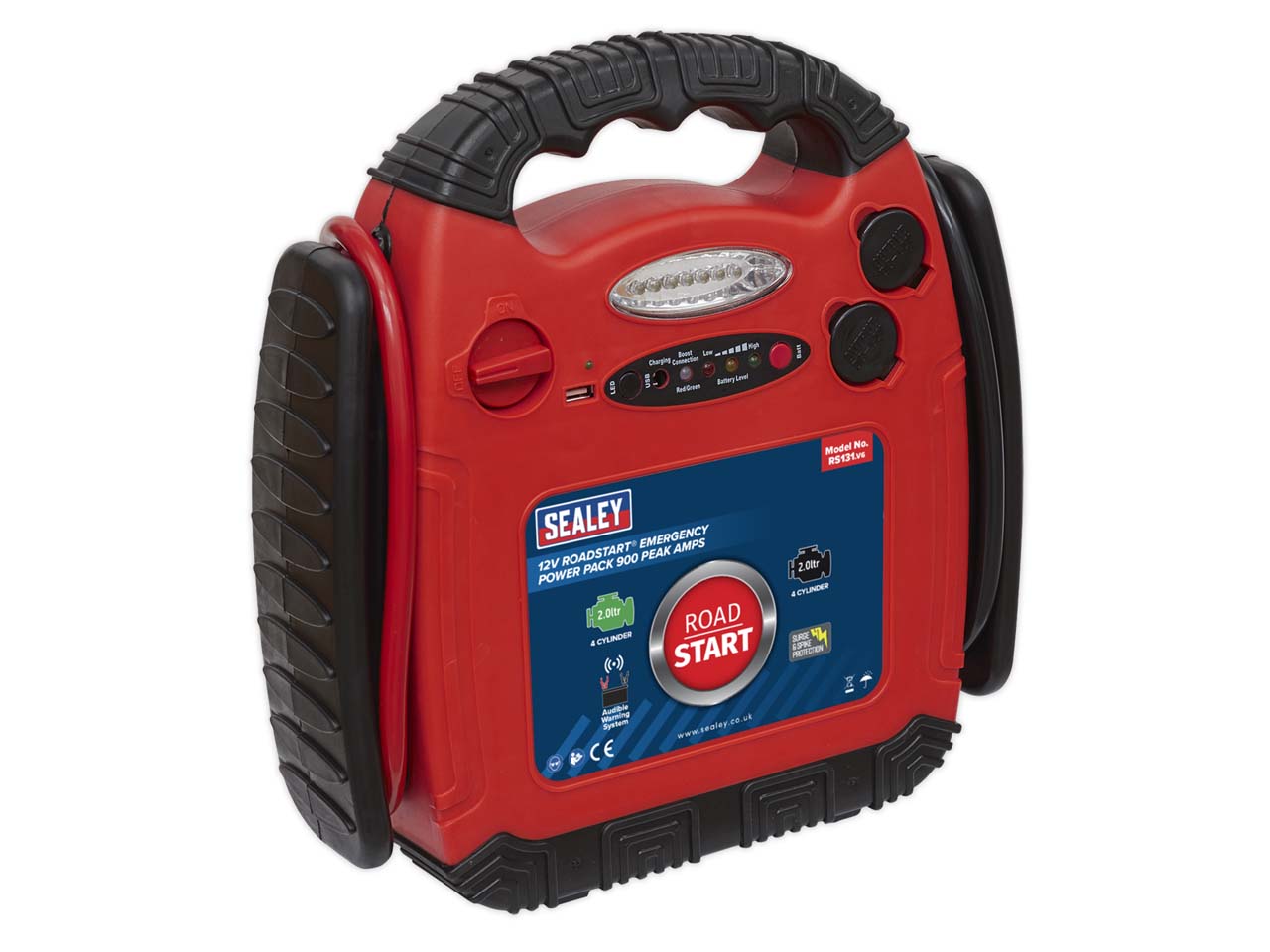 Sealey RoadStart Emergency Jump Starter 900A 12V With LED Worklight RS131
