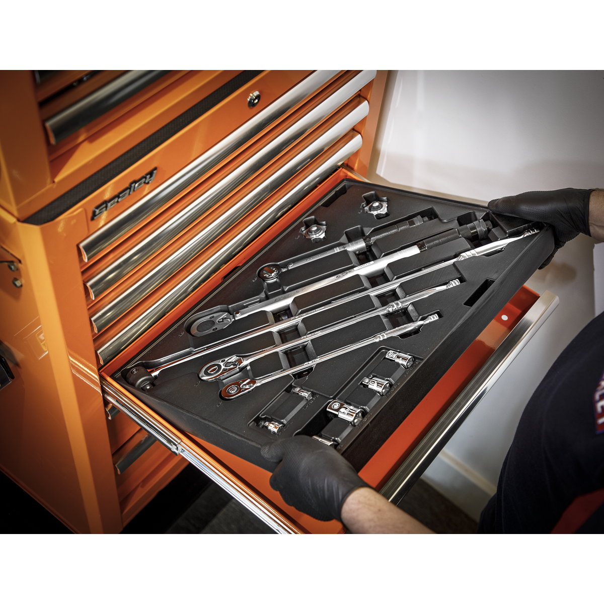 Sealey Tool Tray W/Ratchet Torque Wrench Breaker Bar Adaptor Set 13 Pieces TBT32