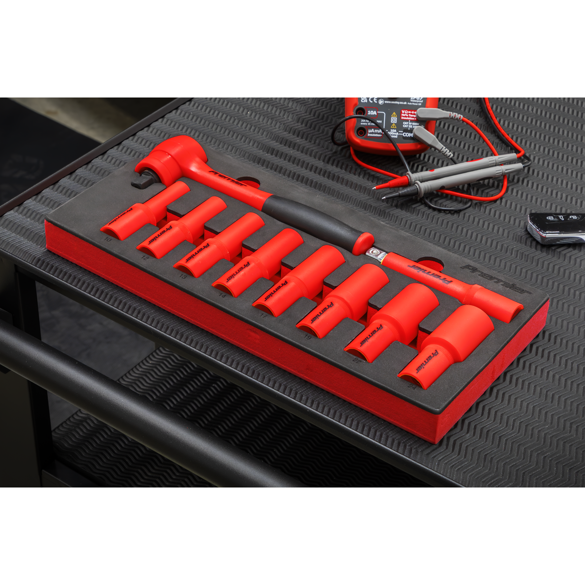 Premier Insulated Socket Set With Tool Tray 10 Pieces 1/2" Drive VDE Approved