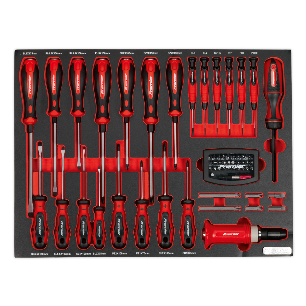 Sealey Tool Tray With Screwdriver Set 72 Pieces 530 x 397 x 55mm TBTP04
