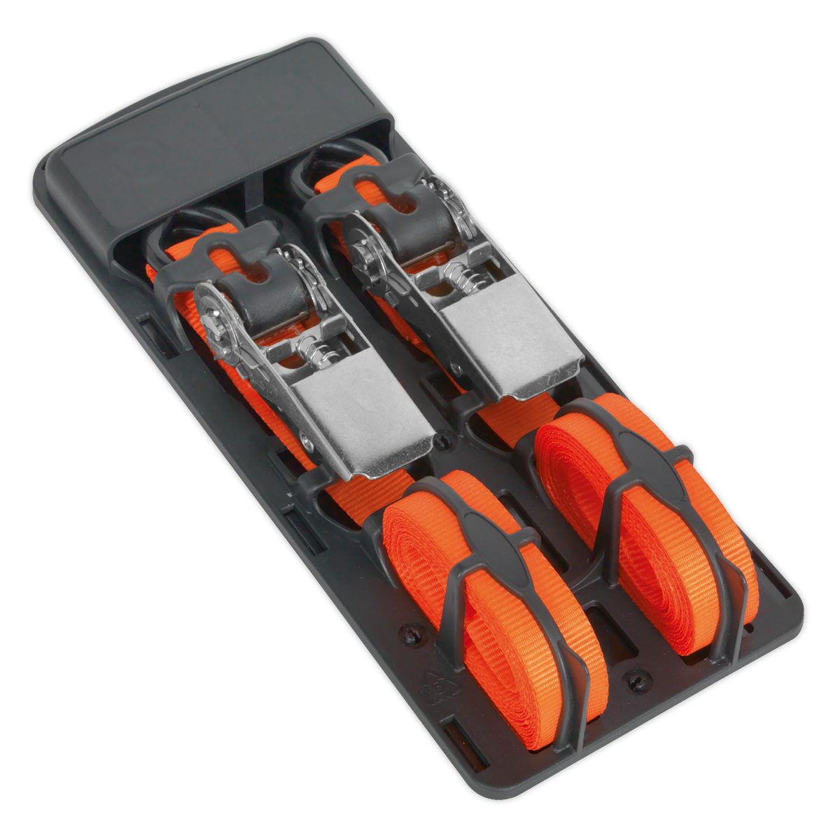 Sealey Ratchet Tie Down With S-Hooks 25mm x 4m Polyester Webbing 500kg TD0540S2