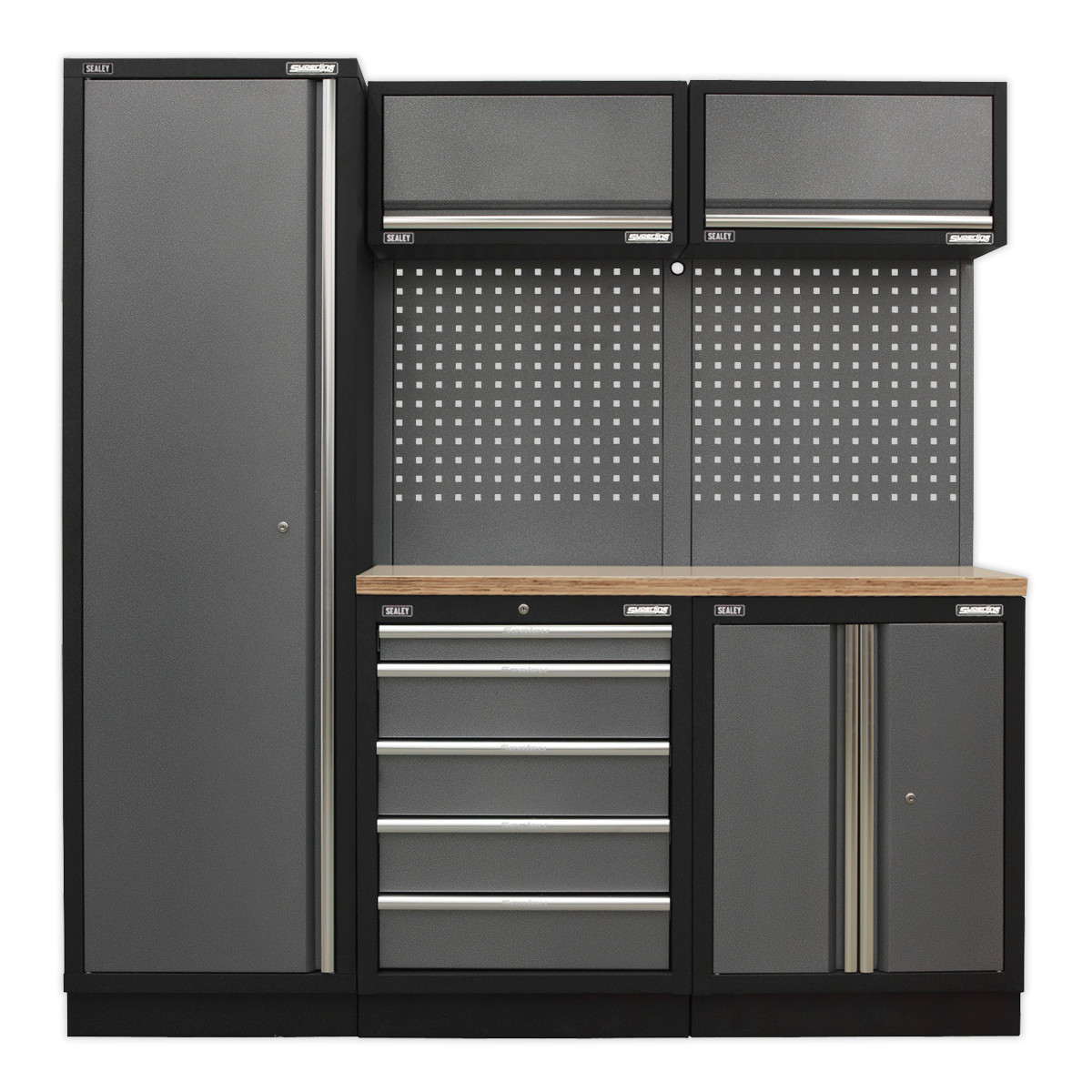 Sealey Superline Pro Modular Storage System Combo Wood Worktop APMSSTACK02W