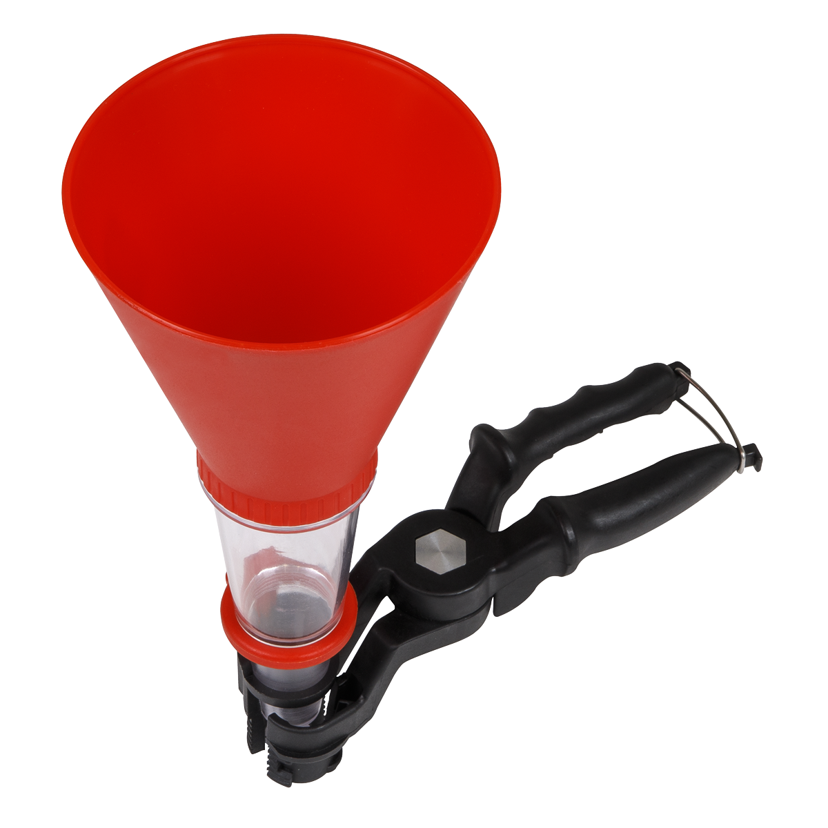 Sealey Universal Oil Funnel With Clamp & Transparent Lower Chamber 2pc UOF2
