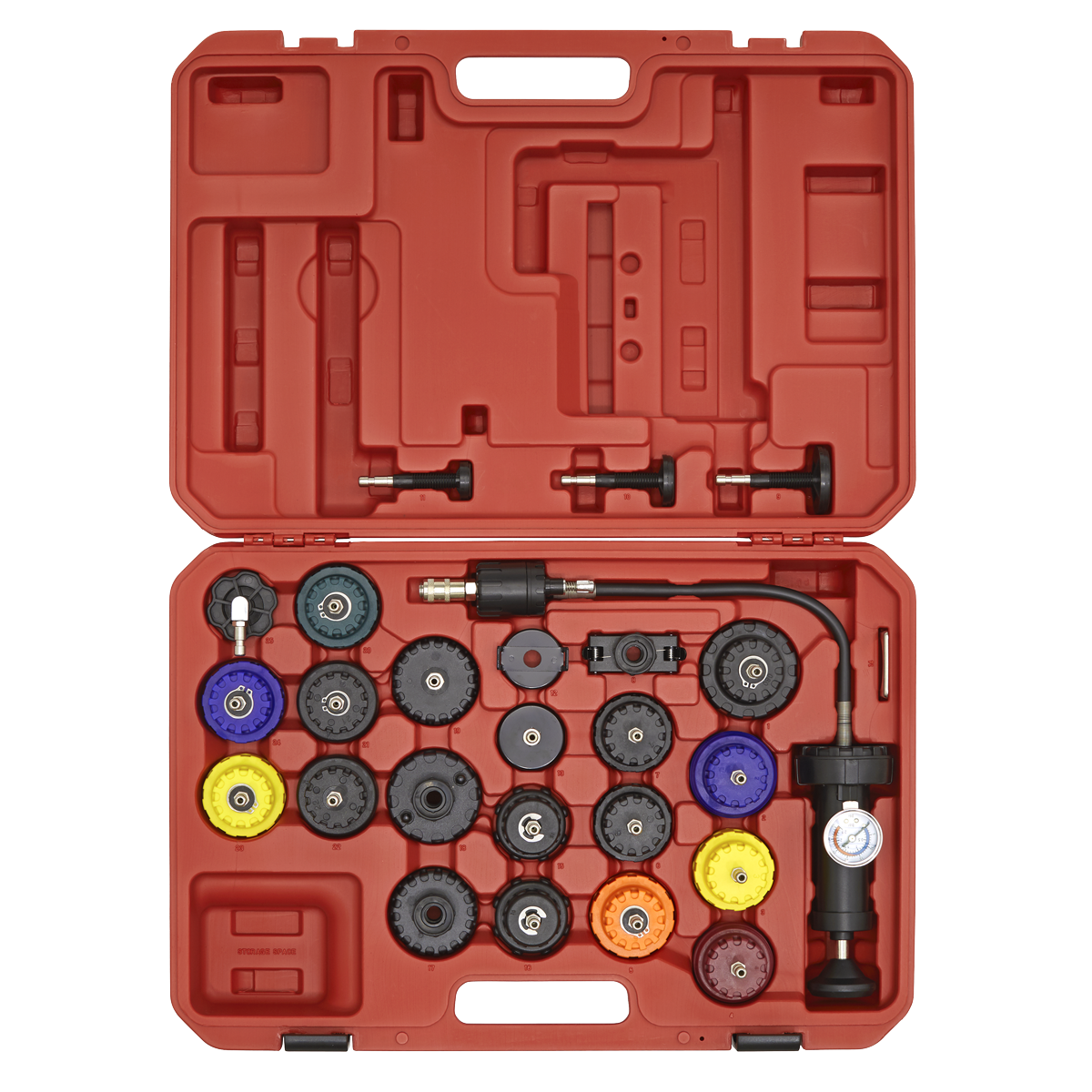 Sealey Cooling System Pressure Test Kit 25 Pieces With Storage Case VS0011