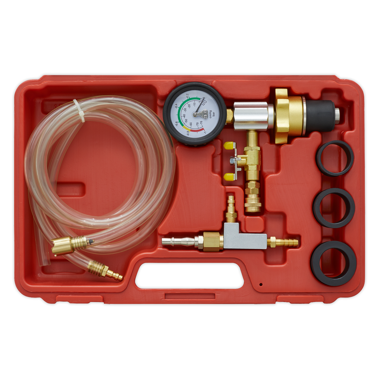 Sealey Cooling System Vacuum Purge & Refill Kit With 3 Adaptors With Case VS0042