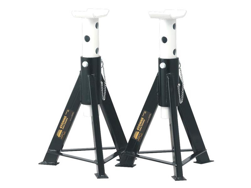Sealey 2x Heavy Duty Lift Axle Stands 6 Tonne Capacity/Stand - White AS6