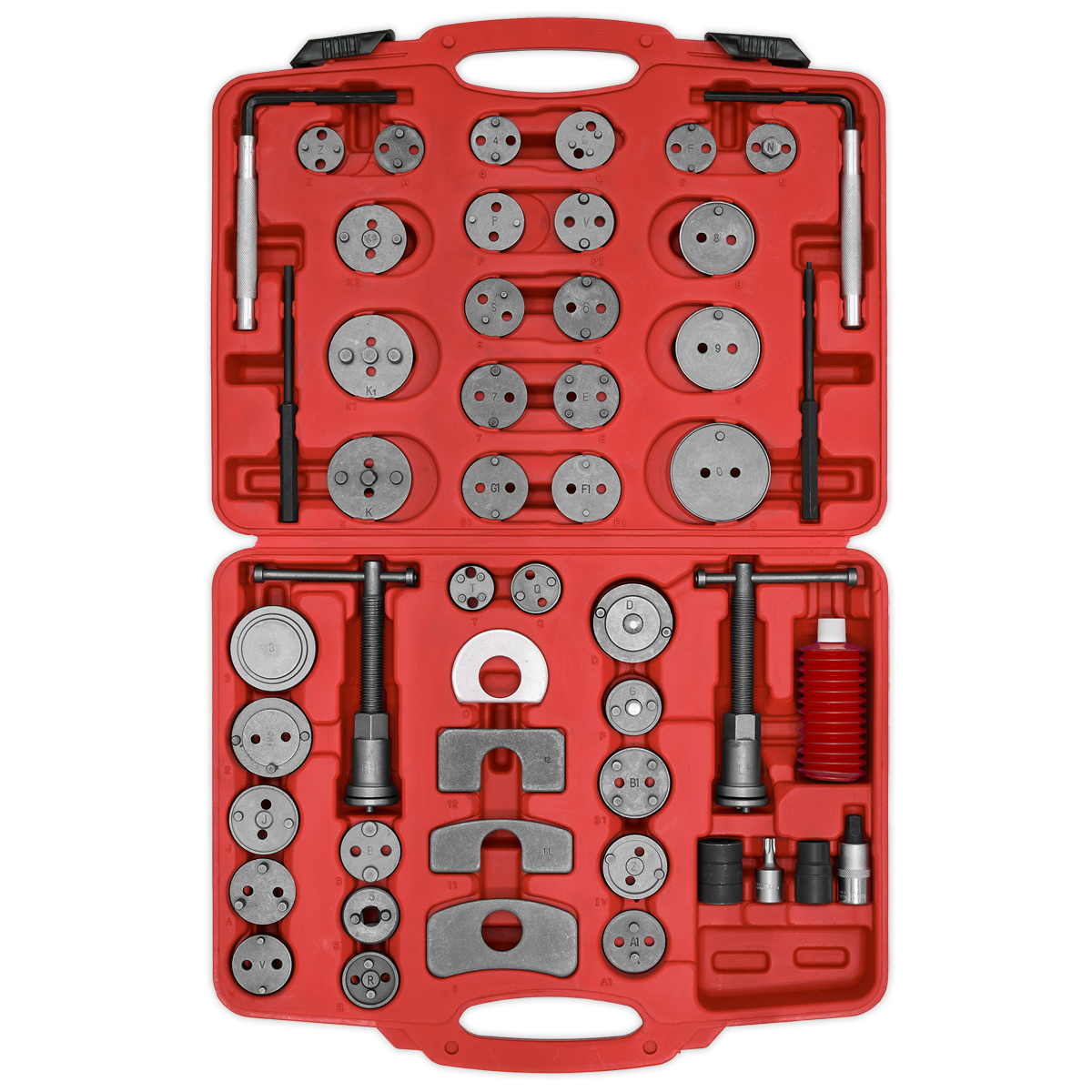 Sealey Brake Piston Wind-Back Tool Kit With Thrust Bolt Assembly 50pc VS0287