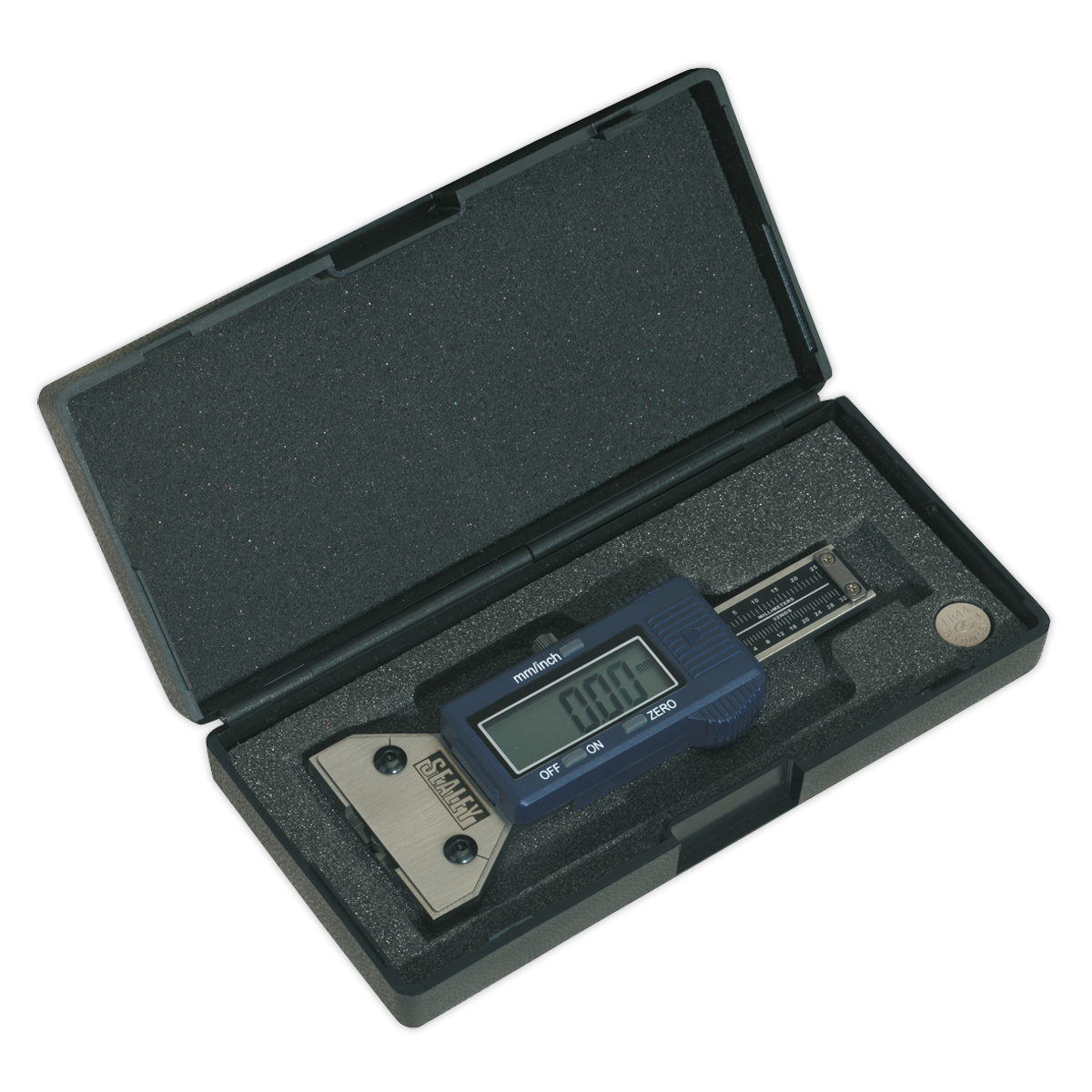 Sealey Digital Tyre Tread Depth Gauge 11mm High Figures In LCD Display VS0560