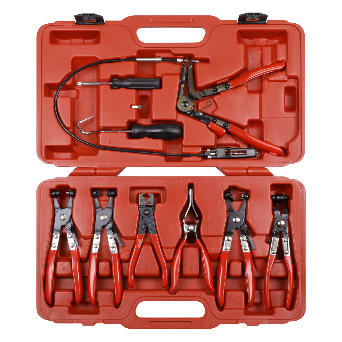 Sealey Hose Clamp Removal Tool Set Vinyl Dipped Handles 9 Pieces VS1662