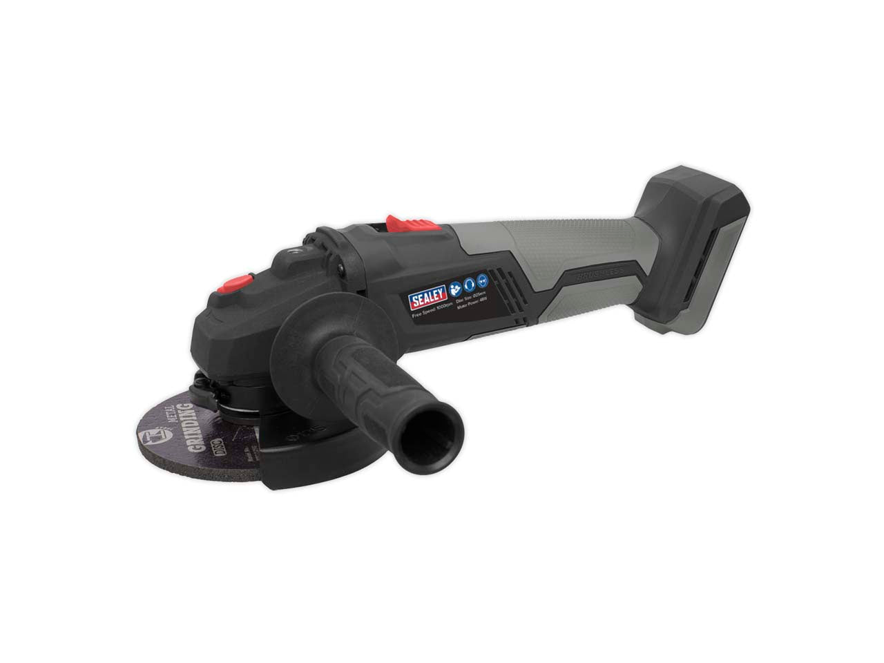 Sealey 20V 115mm Brushless Angle Grinder Ergonomic - Body Only CP20VAGX