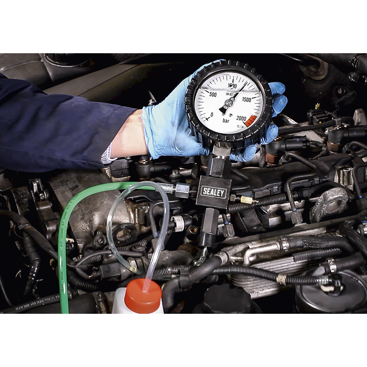 Sealey Diesel High Pressure Pump Test Kit Tool 0-2000 Bar Gauge Pressure VS216